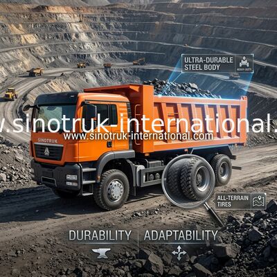 Pomarańczowy Sinotruk Howo 6 X 4 Wywrotka Wywrotka Nowy 371 KM LHD