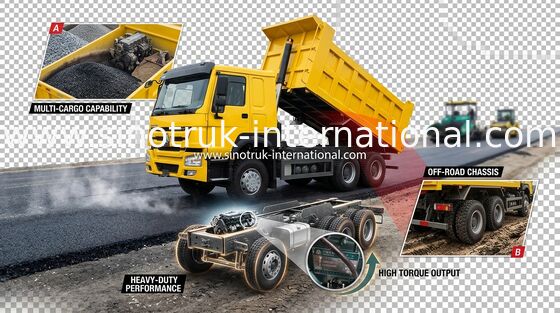 371HP LHD SINOTRUK HOWO 6x4 Wywrotka do górnictwa za pomocą