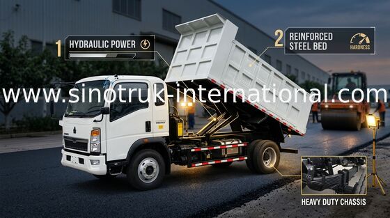 Sinotruk Howo Lekkie wywrotki 4 × 2 Rhd 8 ton 116 KM