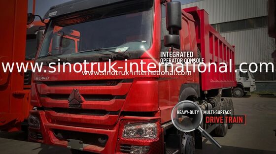 Czerwony kolor SINOTRUK HOWO 6x4 Wywrotka 266HP Typ LHD
