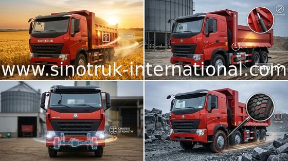 SINOTRUK Wywrotka Wywrotka HOWO A7 371HP silnik do górnictwa ZZ3257N3847N1