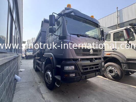 SINOTRUK HOWO TX Model 371HP LHD Tipper Dump Truck 6X4 Z światłami ostrzegawczymi typu U Szary kolor