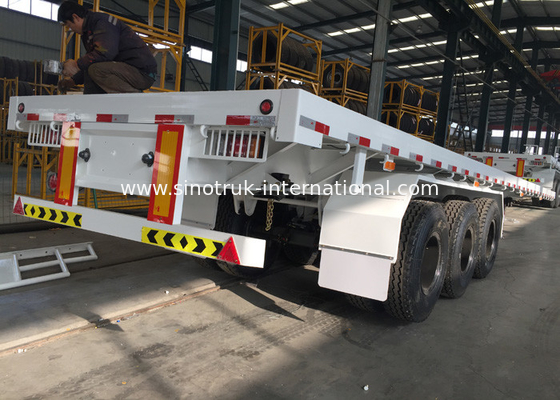 Mn Steel 3 Axles Container Semi Truck Flatbed Trailer przewożący ciężkie towary