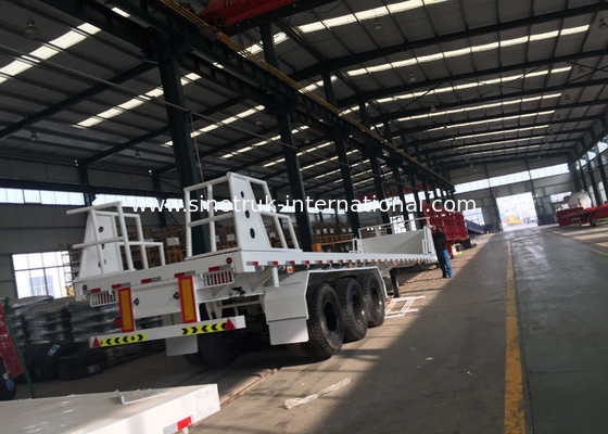 Mn Steel 3 Axles Container Semi Truck Flatbed Trailer przewożący ciężkie towary