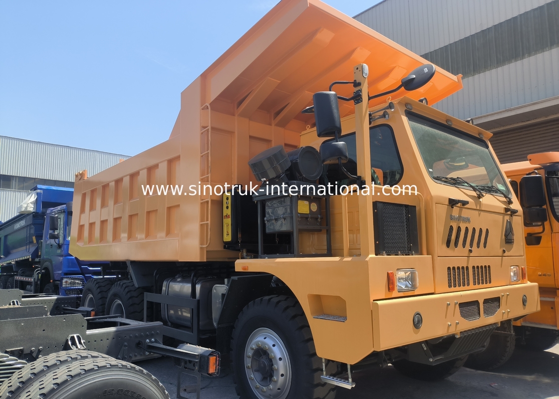 Sinotruk Howo Mining Tipper Dump Truck 90Tons 6 × 4 Wysokiej wytrzymałości stalowej karoserii