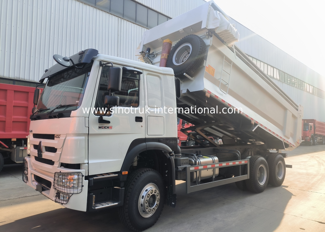Sinotruk Howo Dump Truck 400hp 6 × 4 U-formatowe tacze z automatyczną tarpą