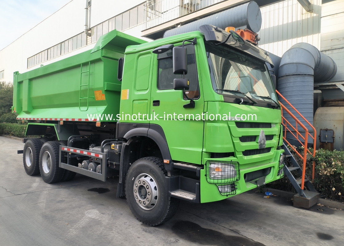 Sinotruk Howo Traktor z wywrotem 380KM 6 × 4 U Kształt ładunkowy Korpus zielony Kolor