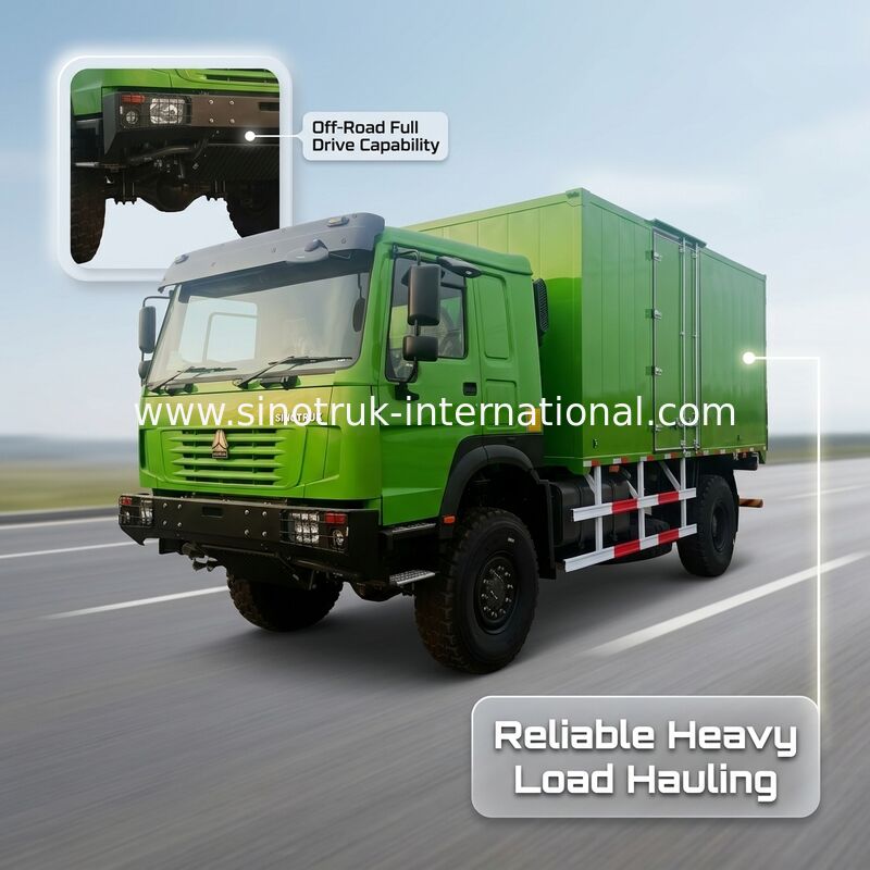 Ciężarówka 4X4 LHD do przewozu ładunków z przestrzenią ładunkową 5000*2300*2300 mm i tylną osią 16T do transportu ciężkiego
