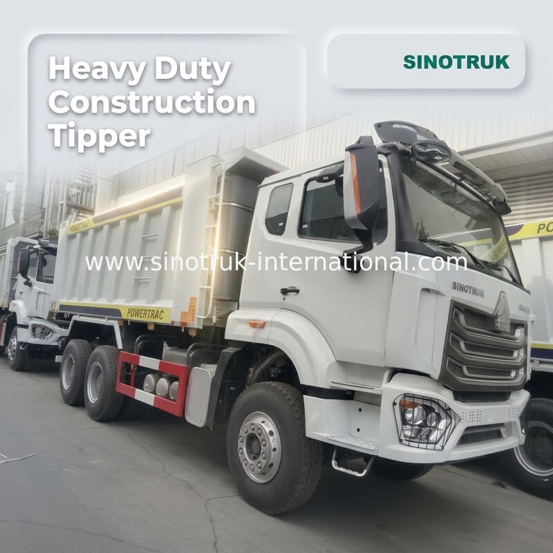 30-40 ton RHD 10 Kołowy wózek z wywrotem SINOTRUK Haohan dla budownictwa Biały