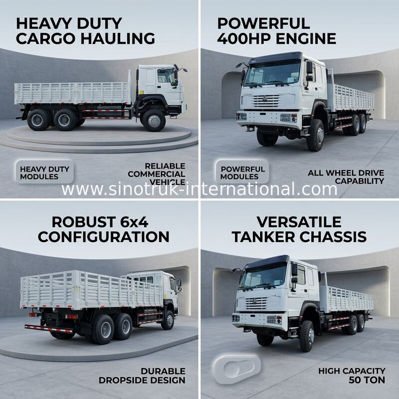 Howo Full Drive Cargo Box Truck 400 KM 4 osi