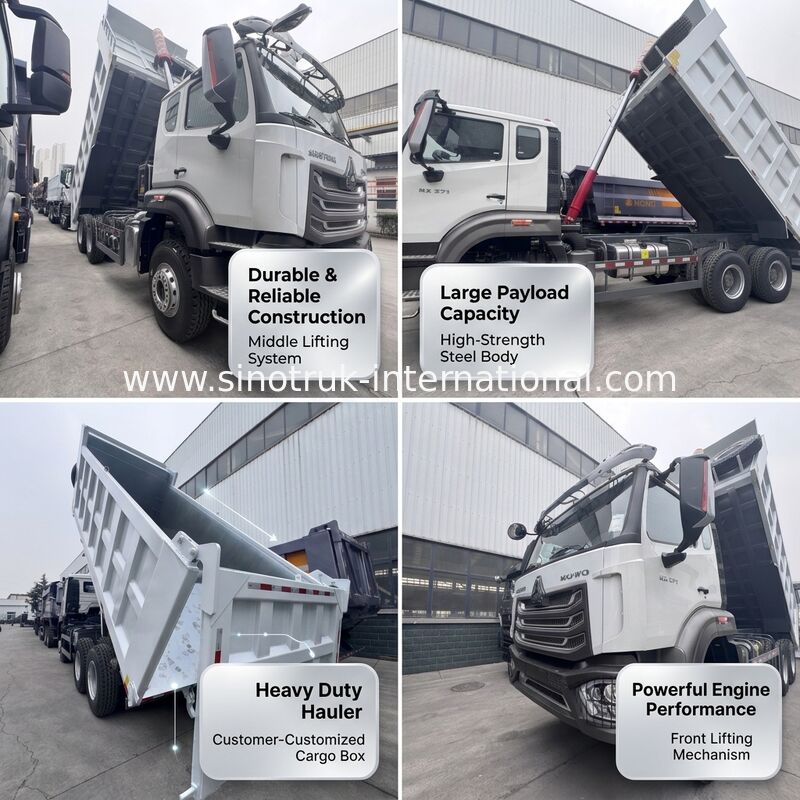 SINOTRUK HOHAN Nowy Howo Tipper Dump Truck 19-20CBM Zamówiona na zamówienie przednia podnoszenie 6 × 4 LHD Cargo Box