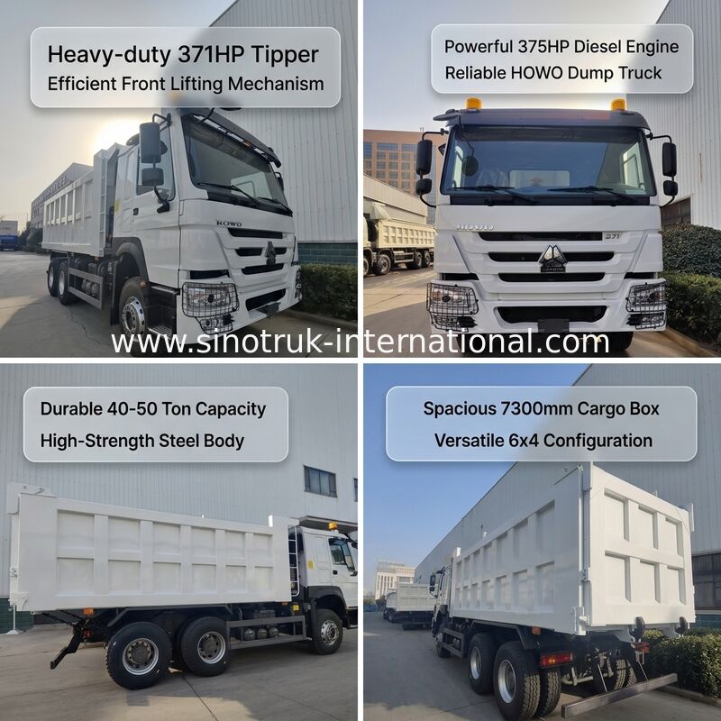 SINOTRUK HOWO 371HP Ciężki wózek z 10 kółkami i prostokątną skrzynką ładunkową