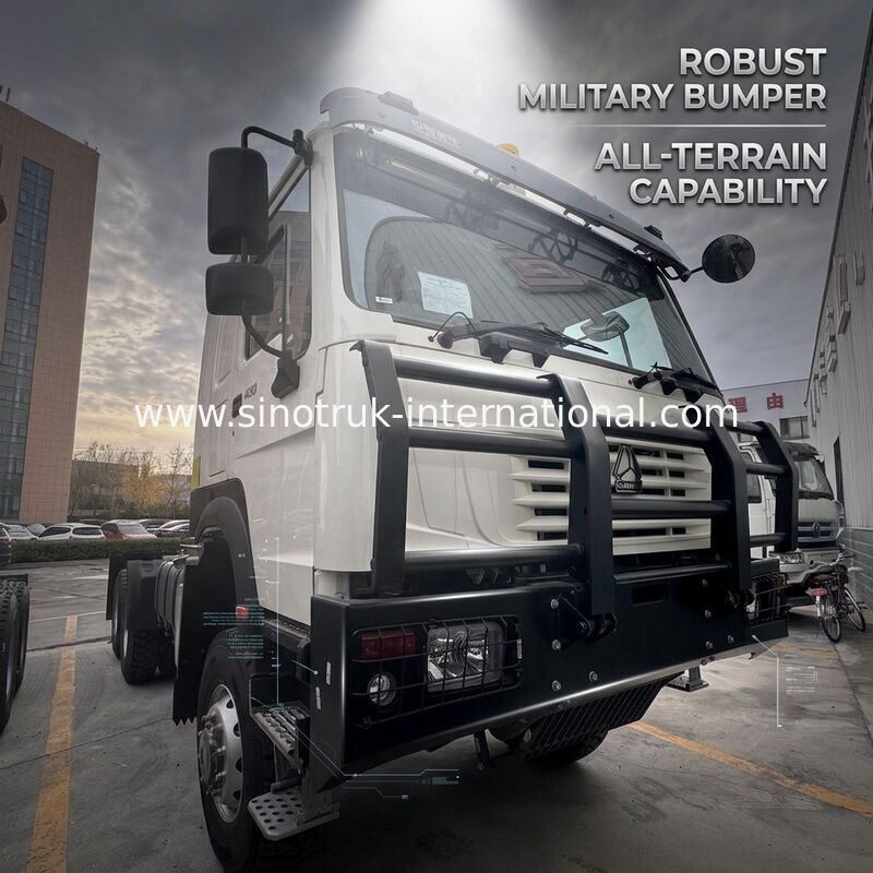 SINOTRUK HOWO Ghost Face kabina Ciężarówka 6X6 Euro 2 430 KM wojskowy zderzak biały