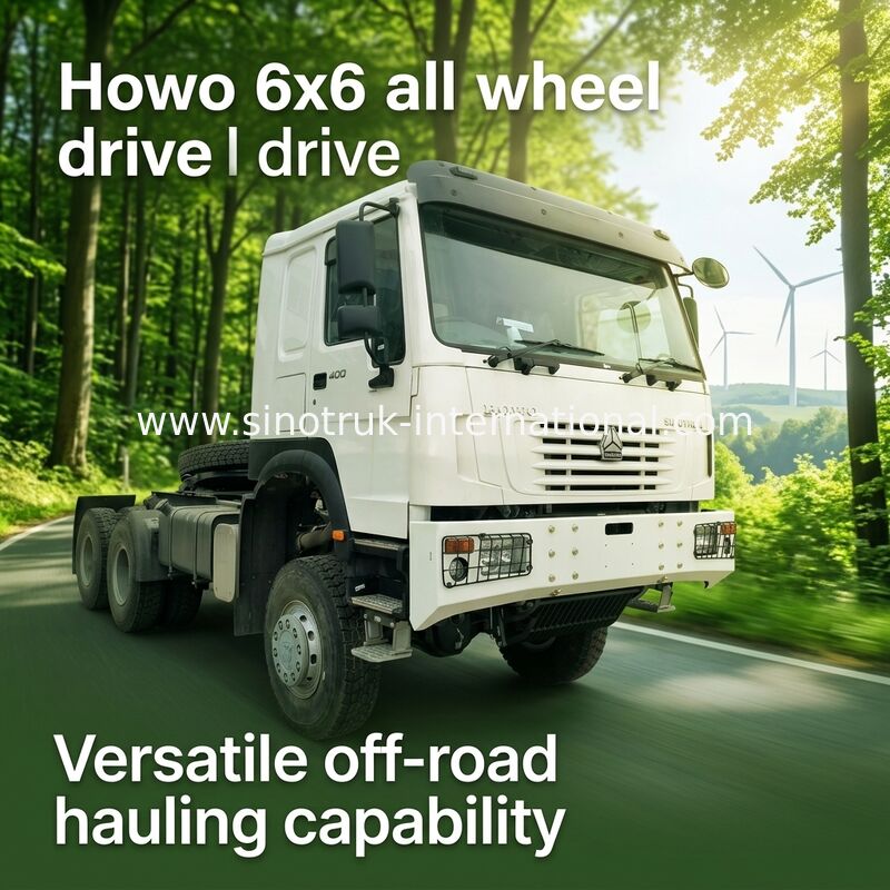 Sinotruk Howo Traktor Truck Rhd All Wheel Drive 6 × 6 Weichai 400 KM Biały