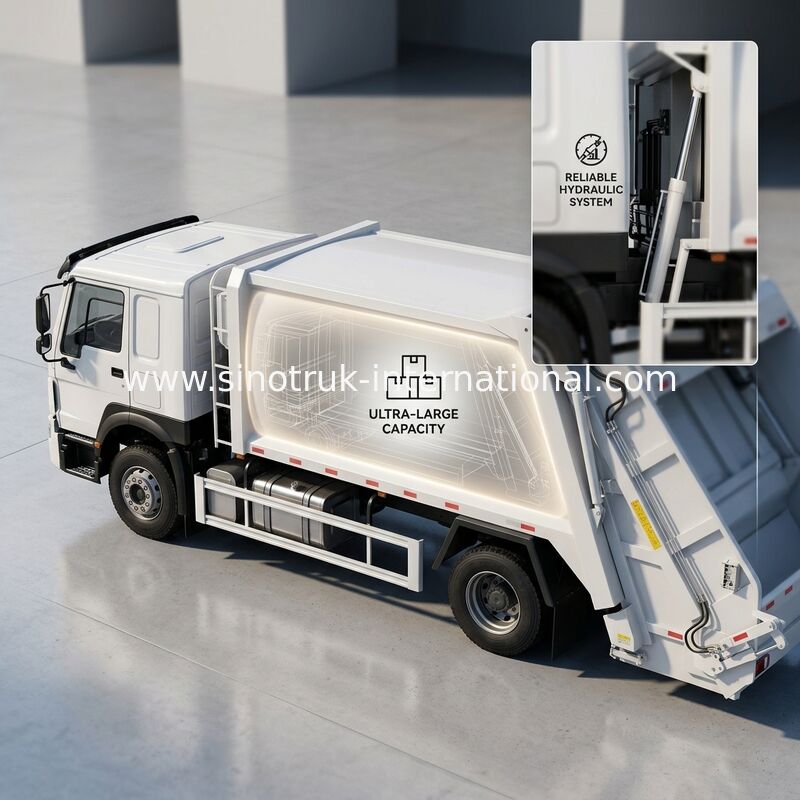 SINOTRUK 300 KM 4×2 Kompaktowa śmieciarka z siłą zgniotu 30T dla sprawnego gospodarowania odpadami