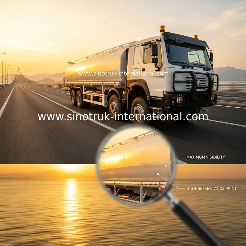 SINOTRUK HOWO Czerwony 371HP 8×4 12 Koła Duża pojemność Cisterna 30CBM