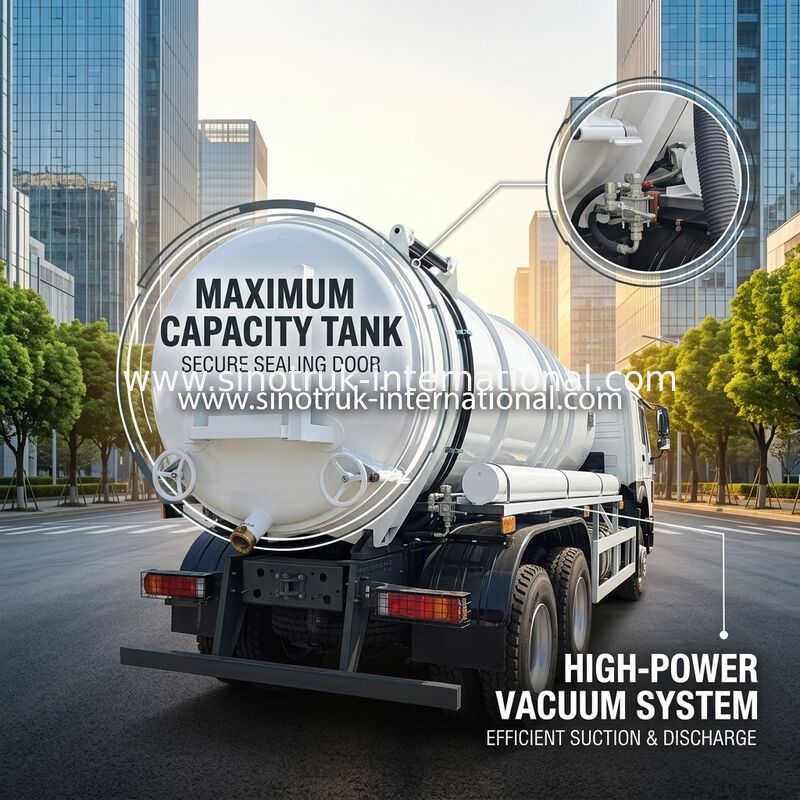 HOWO 6*4 16CBM 380HP Cisterna czyszcząca ścieki Wysokiej mocy spełnia efektywne rozwiązania czyszczenia wielofunkcyjne