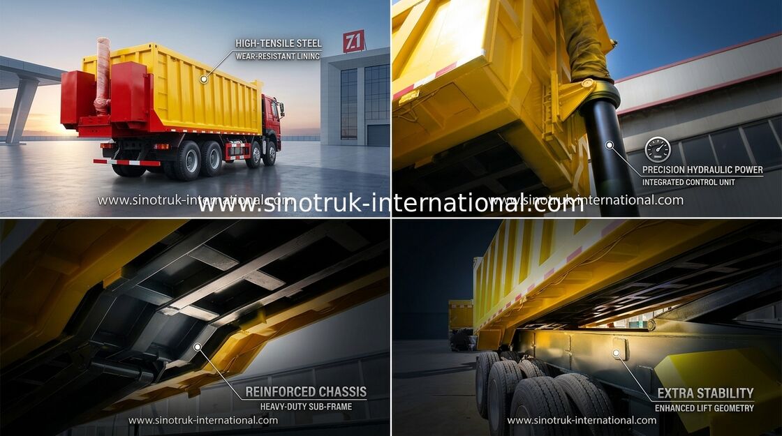 SINOTRUCK HOWO Dumper Tipper Semi Trailer Truck 25-45CBM With BV Certification