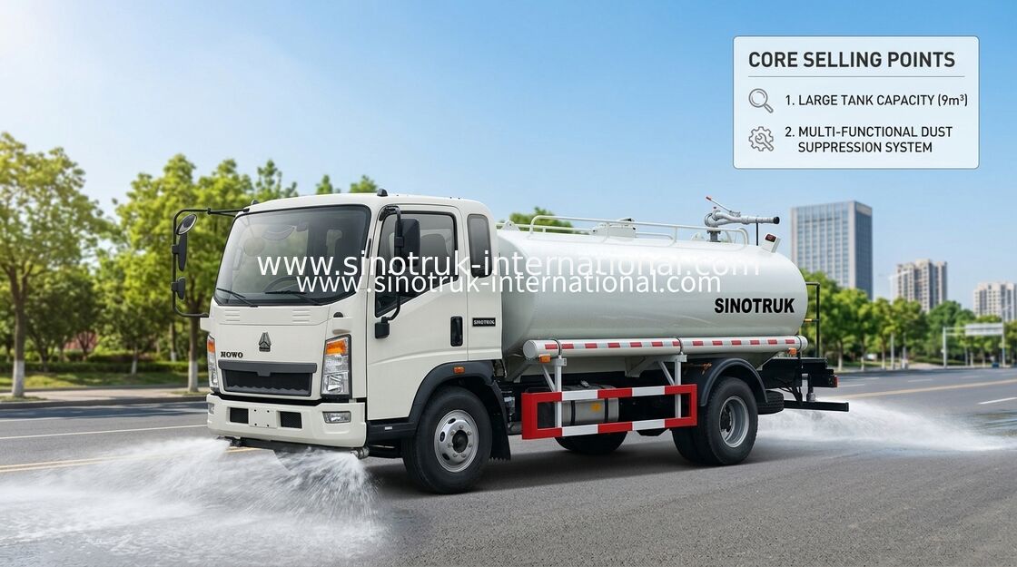 SINOTRUK Lekka cysterna na wodę LHD 5-8CBM Szeroki zakres oprysku