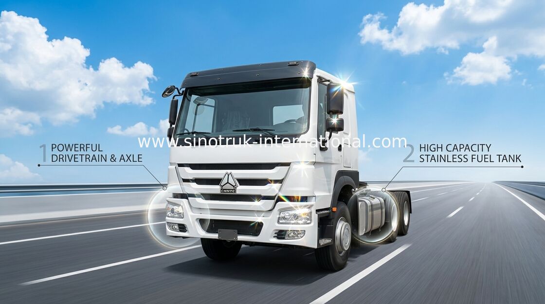 LHD 6 X 4 336HP 10 Wheels HOWO Tractor Truck HW76 Cab Single Berth Safety