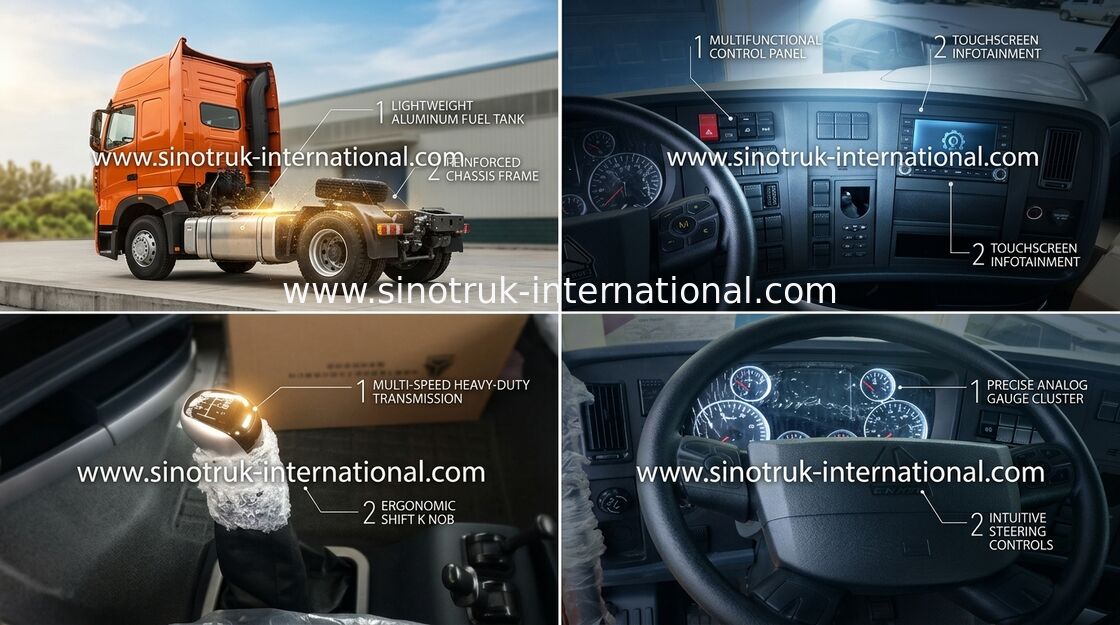 Leworęczny ciągnik i naczepa Howo Heavy Duty Truck Euro II