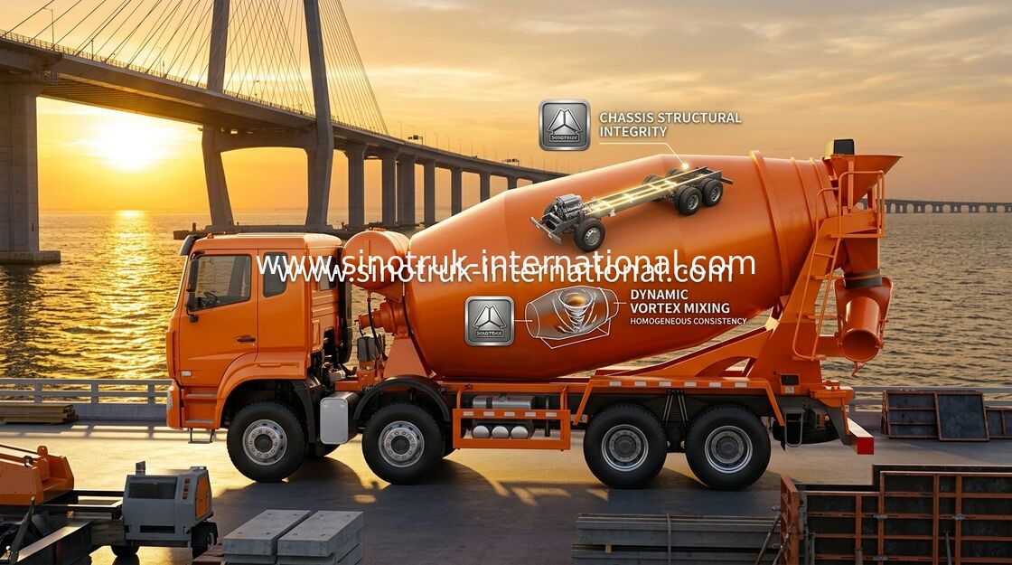 Sinotruk Howo N7 Beton Mixer Truck 6 X 4 Euro 2 380hp Do budowy