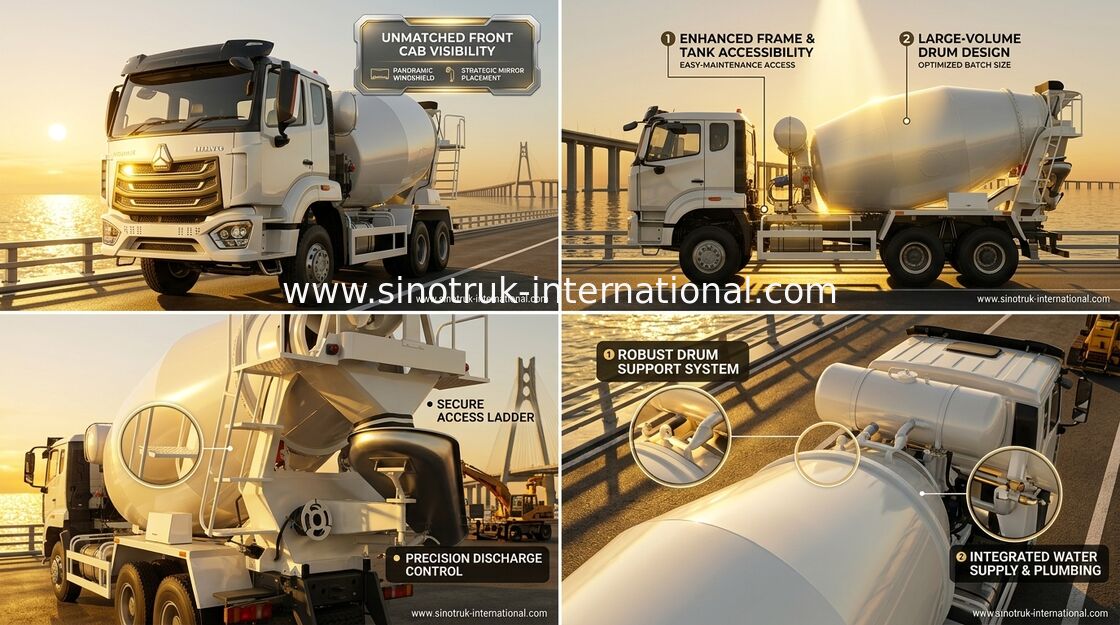 Maszyna do mieszania betonu Sinotruk Howo N7 6-10CBM 6 X 4 Euro 2