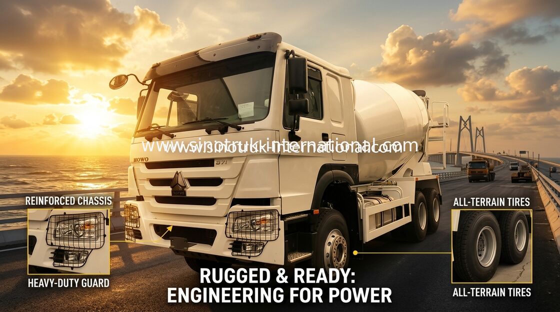 HOWO 371HP 10m3 Ciężarówka do mieszania betonu z pompą Eaton & Motor dla ciężkich budowli