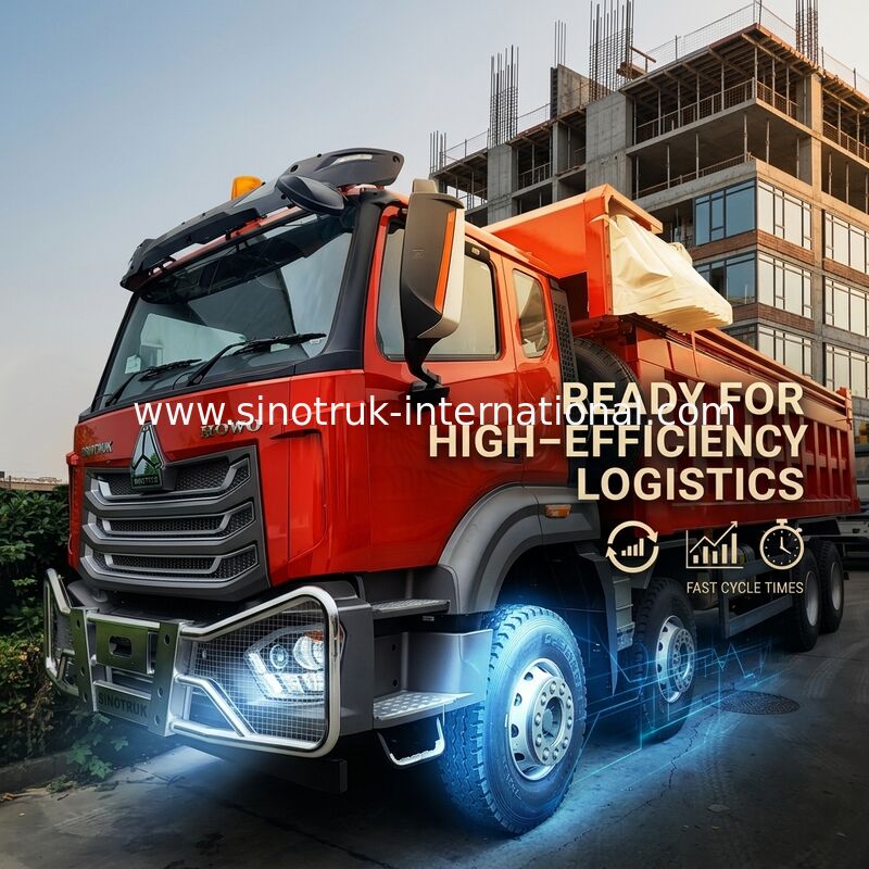 Super Łożysko HOWO 8×4 Wywrotka Czerwona | 371KM Mocna Moc, 27CBM Duża Pojemność, 80–100T Ciężki Transport