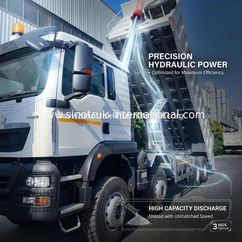 26.91CBM Potężny HOWO TX 8x4 Wyrzucacz z wychylaczem z kołem 12.00R20