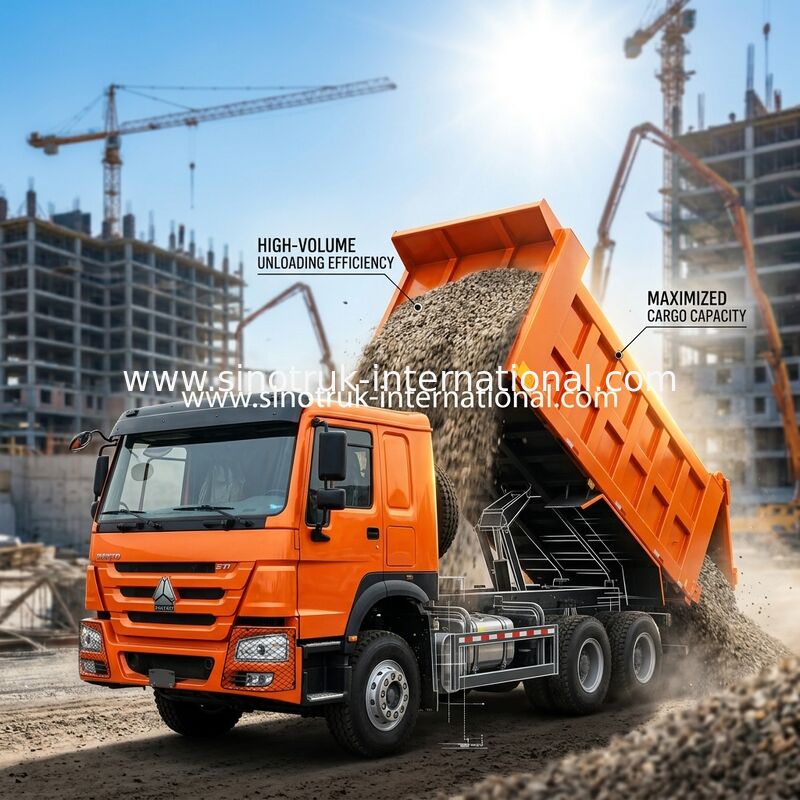 371HP 6x4 Dump Truck 20.01CBM Posiadanie ładunku użytkowego dla wydajności ciężkich zadań