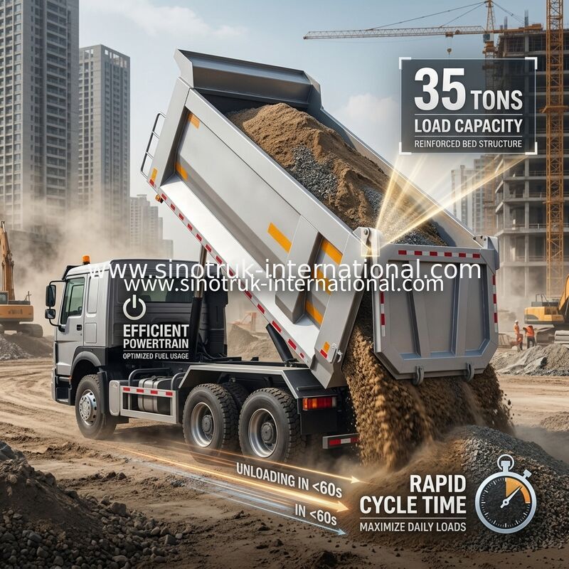 SINOTRUK HOWO 371HP 8X4 Kierownicza Wykonawczość Stara przednia strona wojskowa zderzak dla obszarów górniczych Dwa światła ostrzegawcze pojemnik typu U