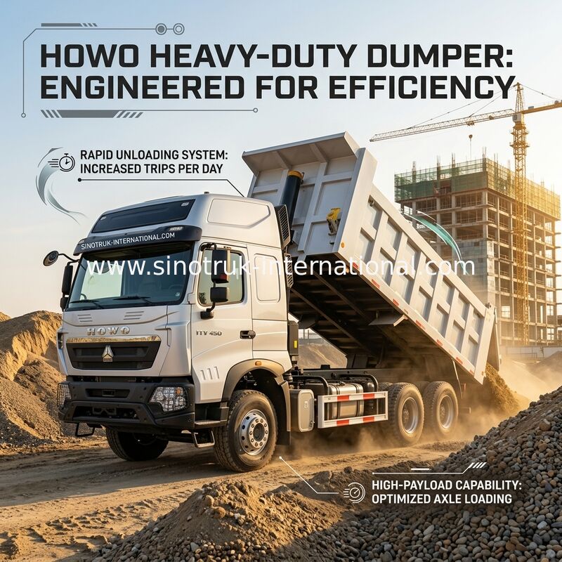 Inotruk Nowy Howo Tipper Dump Truck Podwozie Weichai Silnik 8 × 4 LHD 430HP