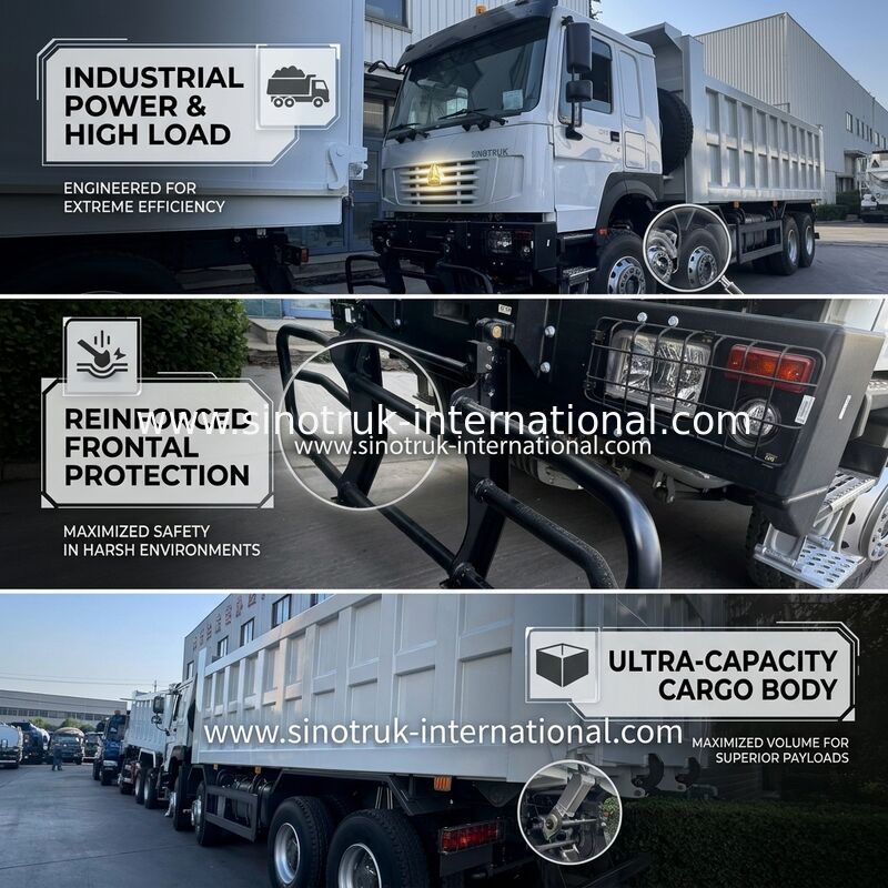 SINOTRUK HOWO 371HP Kierownicza Wykonawcza Stara Fronta Wojskowa Bumper Do Obszarów Górniczych