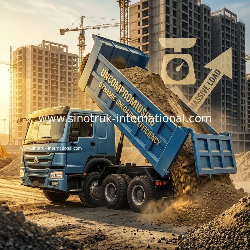 Uwielbiany Błękitny HOWO 8×4 380HP 26.91CBM Dump Truck gdzie moc spotyka precyzję w każdym ładunku!