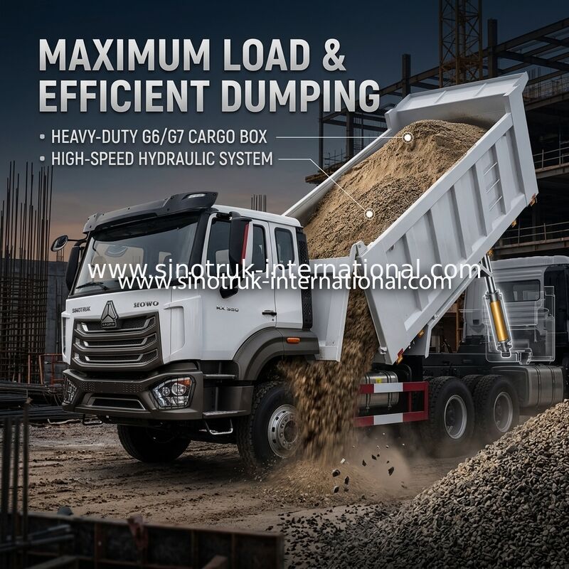 SINOTRUK HOHAN HOWO 380HP LHD Wyrzucacz 6X4