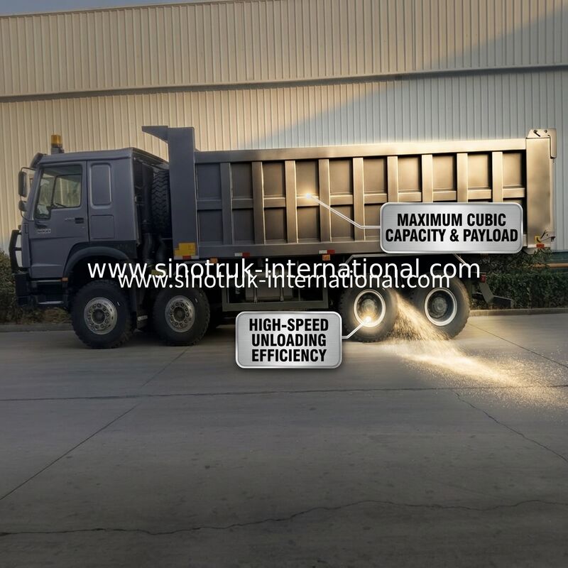 Ciężarówka z wywrotnikiem Sinotruk Hohan 400hp 10 kół Lhd 40 ton 20-30cbm ZZ3317N356JB1 Szary