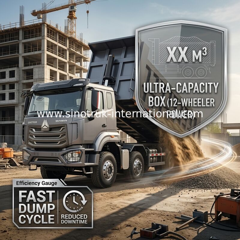 5300*2300*1500mm Cargo Box Heavy Duty Dump Truck For Smooth Cargo Transport RHD / LHD Typ jazdy