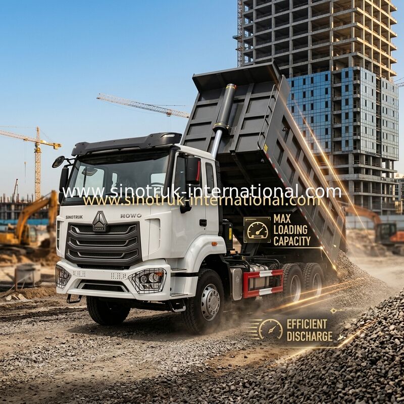 SINOTRUK HOHAN Howo Tipper Dump Truck Podwozie Weichai Silnik 6 × 4 LHD ZZ3257V384JB1 Model