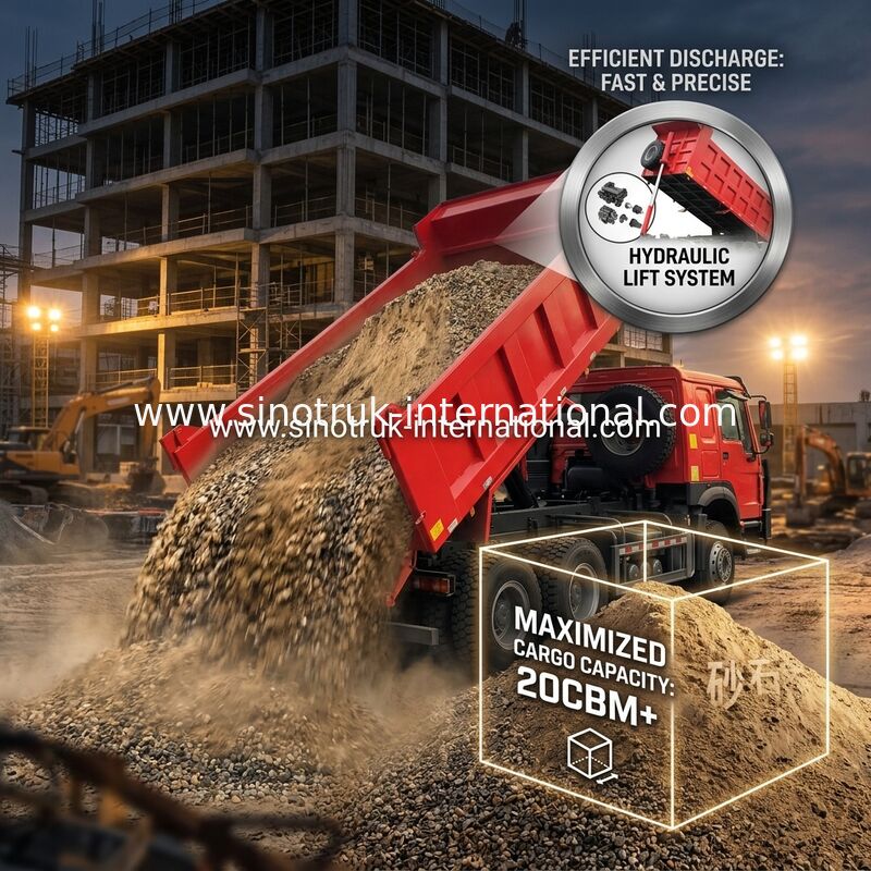 Sinotruk Howo Dump Truck 6 × 4 Lhd 10 Koła Ghost Face Bumper Mining Pneumaty