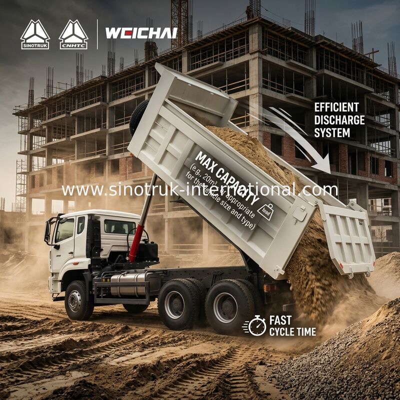 30 - 40 ton RHD 10 kół Tarpaulin Sinotruk Howo 6x4 Samochód z wywrotem do budowy