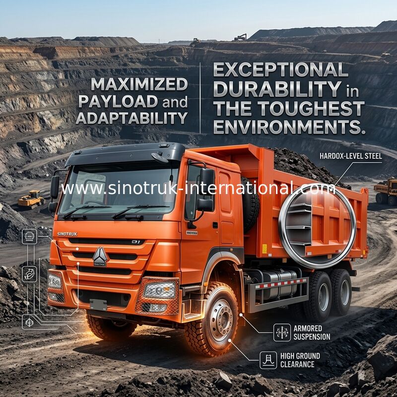 Sinotruk Howo Wypuszczacz 400 KM 8 × 4 Rhd 12 Koła Wielka tacza 7600 mm