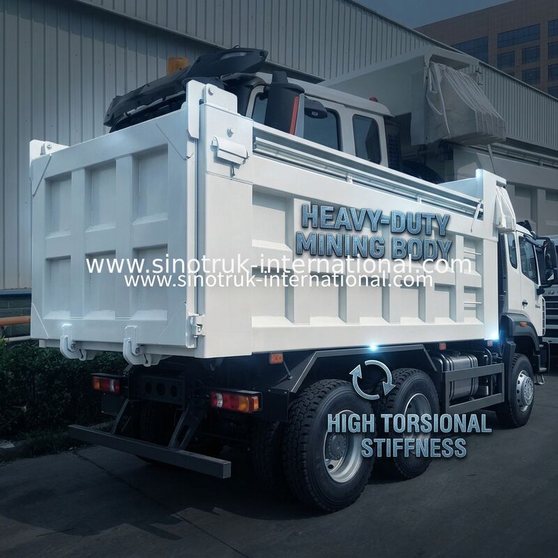 Nowoczesna ciężarówka Sinotruk 6 × 4 Nx 20CBM biała z automatyczną tarpą