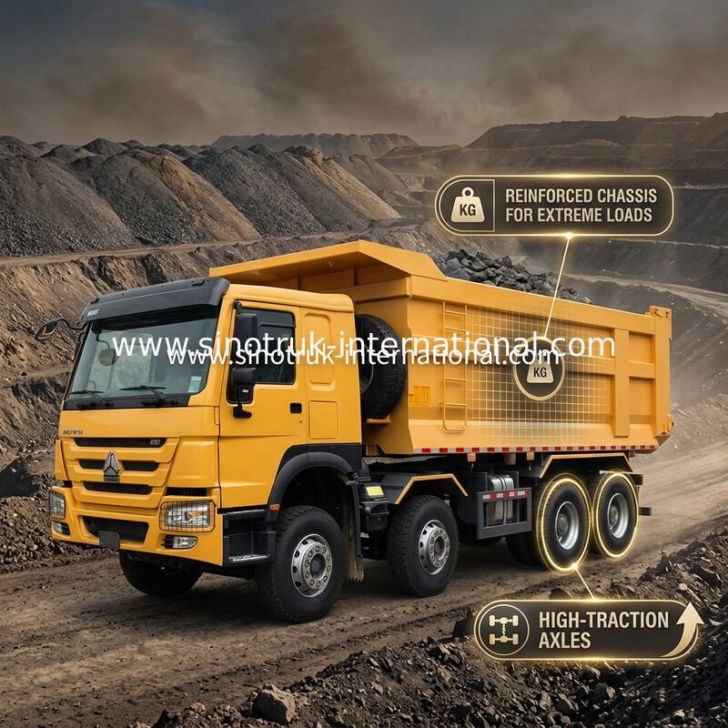 Sinotruk Howo Dump Truck 8 × 4 Lhd 12 kół U-formatowy