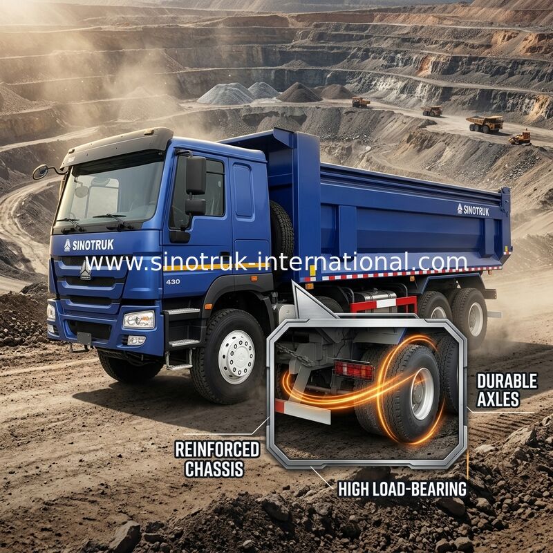 RHD 8×4 12 kół ZZ3317V3847B1R Wysoka moc konna Niska zużycie paliwa380HP Błękitny HOWO