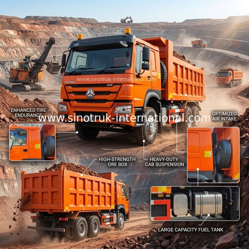 400KM Orange HOWO Traktor z przechylaczem RHD 6×4 10 kół Wysoka moc