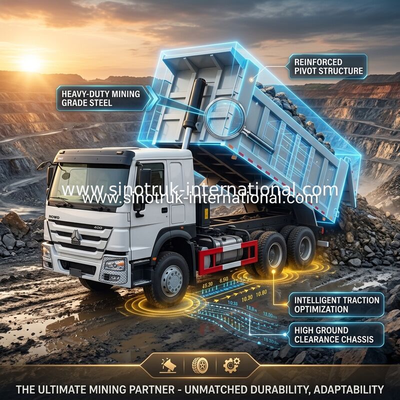ZZ3257V3847B1 Wysoka moc mechaniczna HOWO Ciężarówka 6×4 10 kół 400KM Niska zużycie paliwa