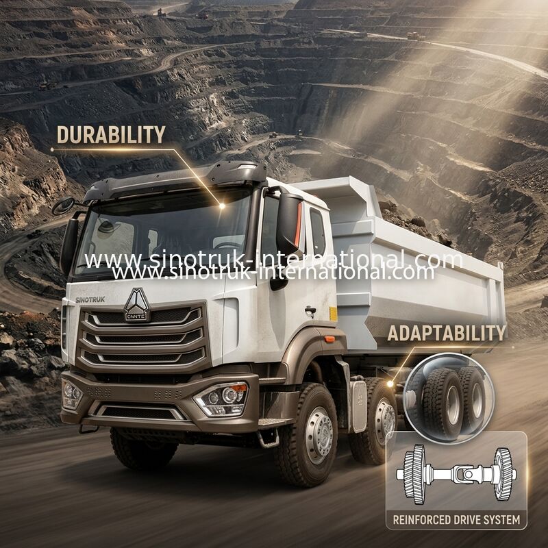 HOWO N7 LHD 12wheels 8X4 400HP wywrotka dla górnictwa