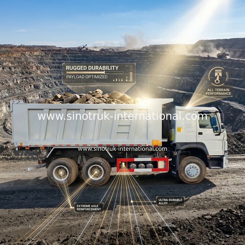 RHD 6×6 10 kół Biały HOWO Samochód z napędem pełnym Duża moc 380 KM
