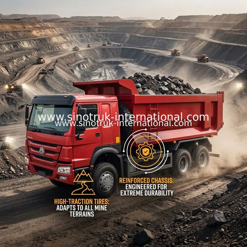 Sinotruk Howo Traktor z wywrotem 380KM 6 × 4 20CBM U Typ Box 10 Koła
